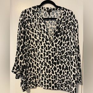 Escada V-Neck 3/4 sleeve animal print tunic size 14